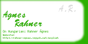 agnes rahner business card